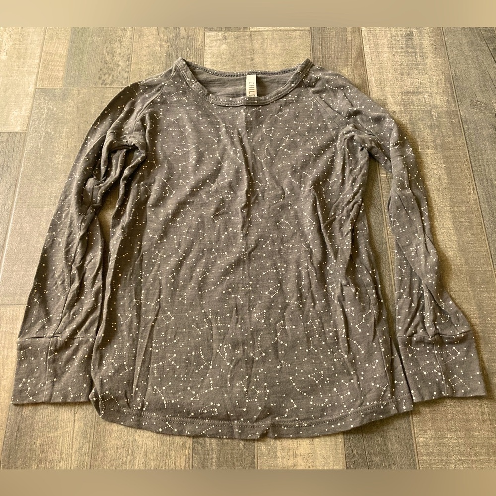 Childhoods Constellations on Faded Black Long Sleeve Tee 6/7